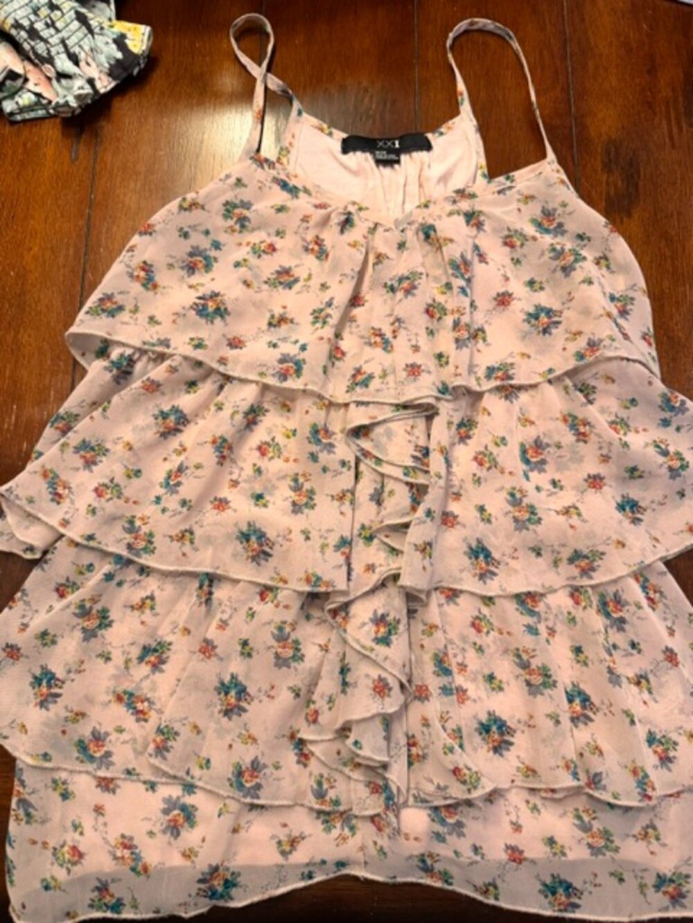 RUFFLED TANK TOP SIZE M-FLORAL
